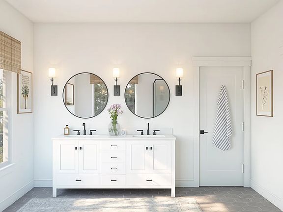 Primary bath with dual sinks