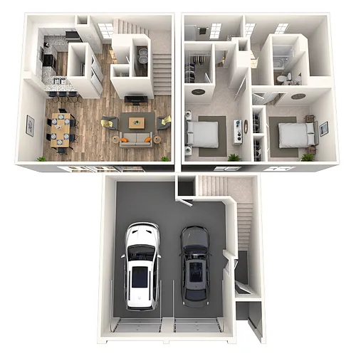 Floor plan Townhome 2x2.5 1324-2090 SF