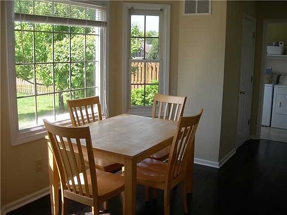 Kitchen nook area that overlooks big yard.