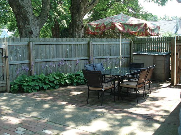 Outside bricked patio area