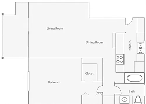 Floor plan 1Br/1Bath Small