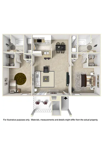 Floor plan Two Bedroom Split