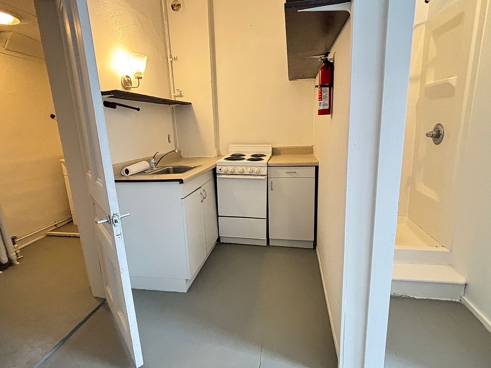 Bathroom (l) Kitchenette (c) shower (r) - 612 Warren Street #2