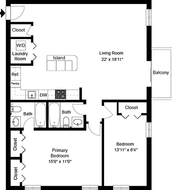 Two Bedroom with Eat In Kitchen Two Bedroom with Eat In Kitchen