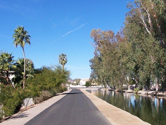 Next to Canal system looking North-Biking-Walking