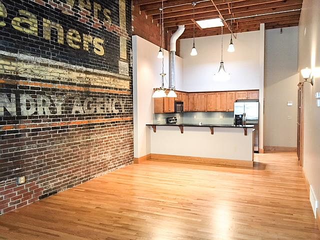 Living, dining and kitchen.