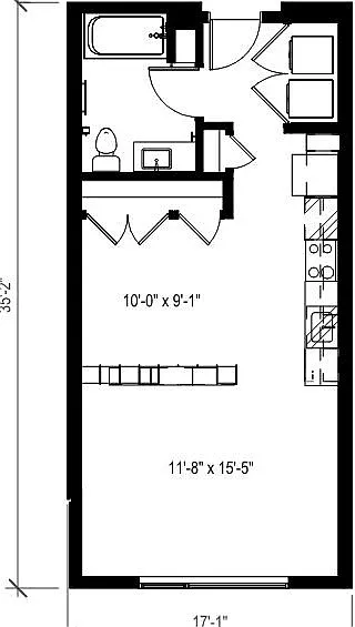 Floor plan 1 Bed/1 Bath Open-A8.1
