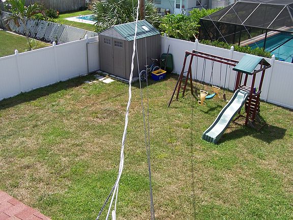 Yard, shed, swing set