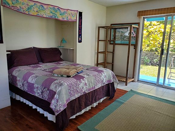 Main queen bed in the Whale room