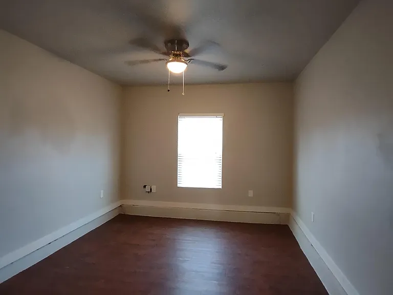 Large separated bedroom off kitchen area.