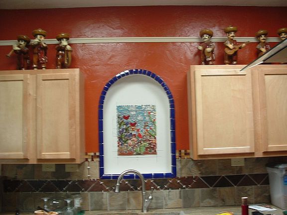 Kitchen sink and cabinets