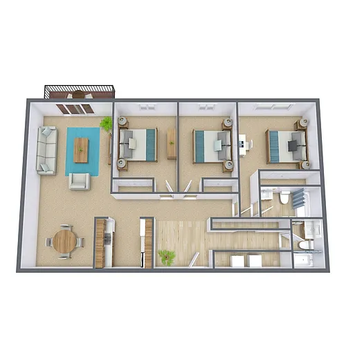 Floor plan Three Bedroom 32A