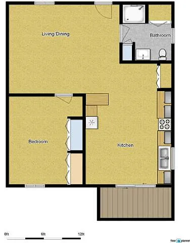 Floor plan 1 Bedroom 1 Bathroom WD