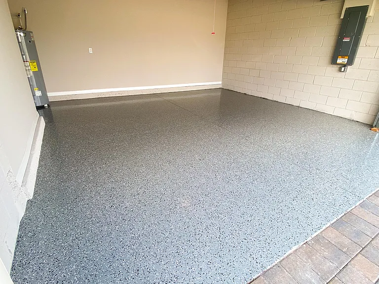 Epoxy-coated garage floor