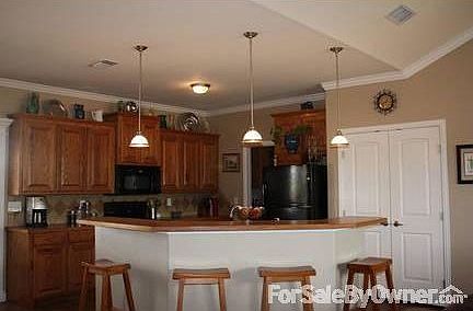 View of kitchen from living room