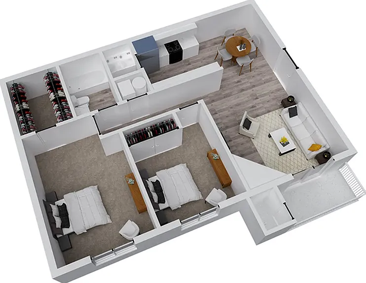 2 Bedroom 1 Bathroom 2 Bedroom 1 Bathroom
