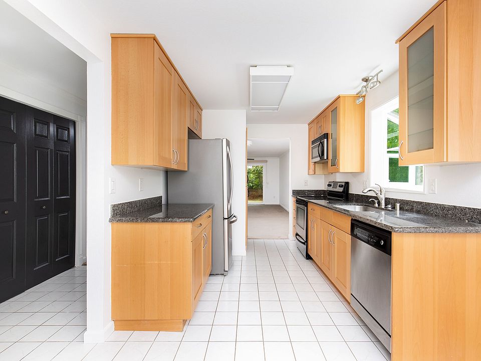 Kitchen with stainless steel appliances