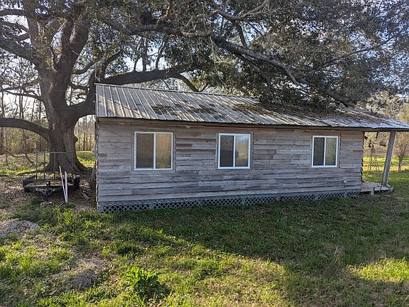Camphouse (800 sq. ft.) under live oak tree with cypress slab siding