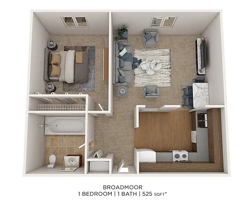 Floor plan One Bedroom - 525 sqft