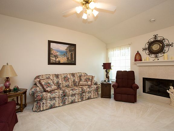 Cozy fireplace in living area