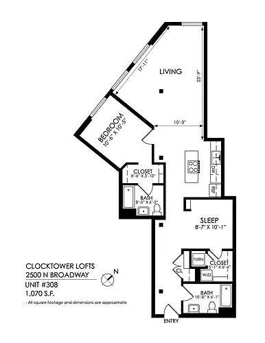 Floor plan 2 Bedroom, 2 Bathroom