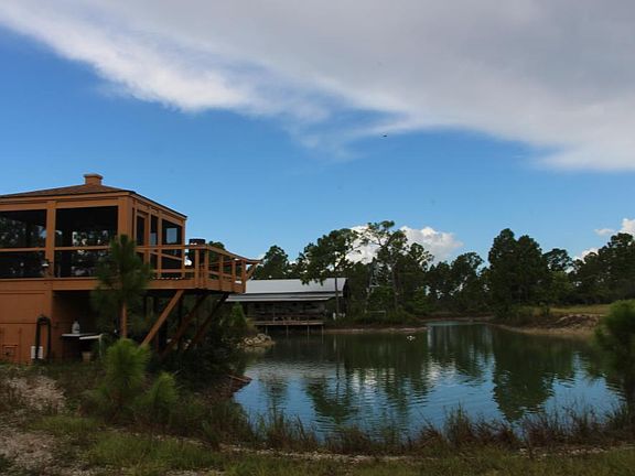 Gazebo and pond area