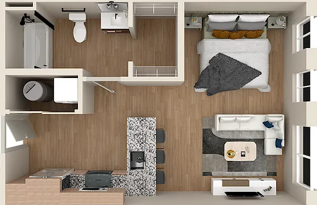 The Patent 0C - Studio Floorplan The Patent 0C - Studio Floorplan