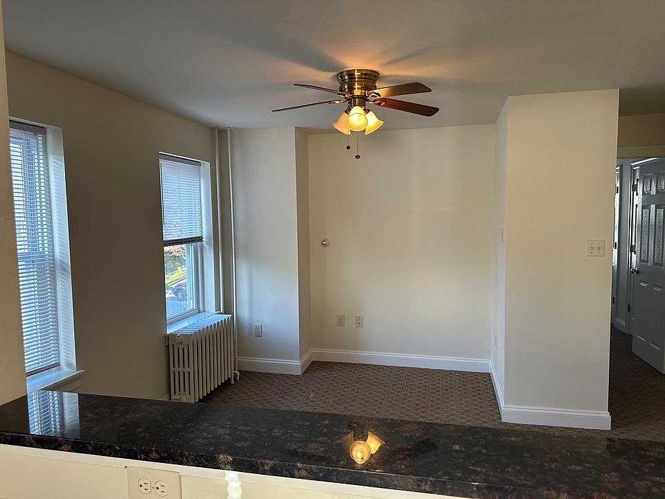 View from kitchen into living area