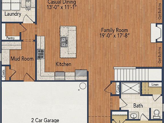 First Floor Elevation with Den or Guest Suite