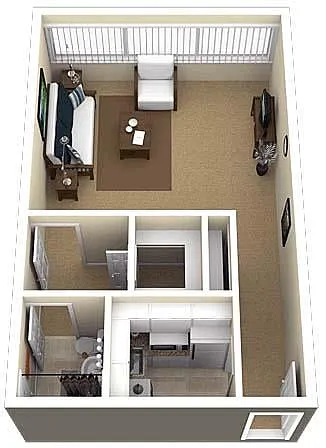 Floor plan Charles Towers Studio