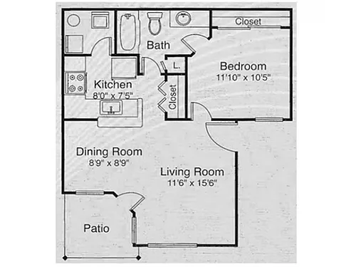Floor plan 1X1 R
