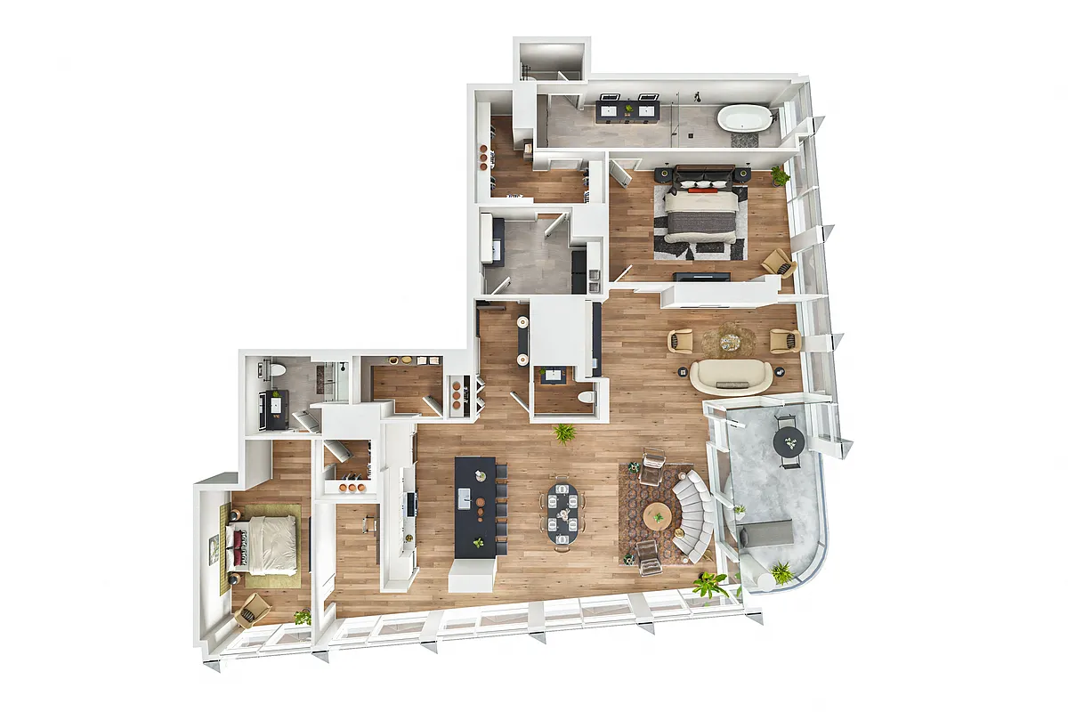 Floor plan Two Bed+Den - PH2