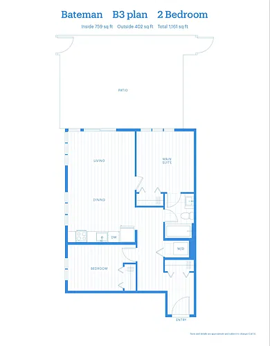 Floor plan 2 Bed - B3 plan