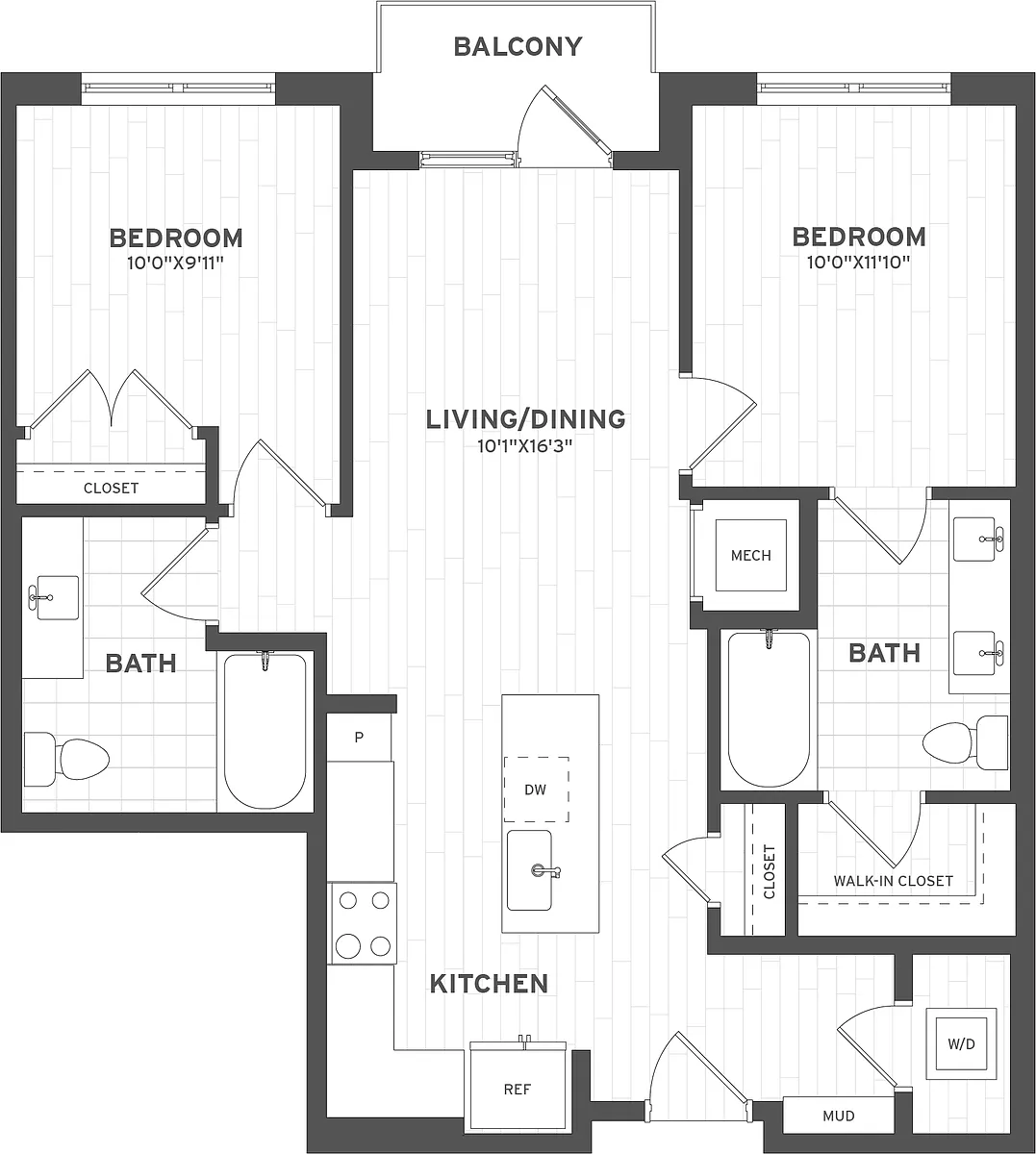 Floor plan 2 Bed/2 Bath-B5