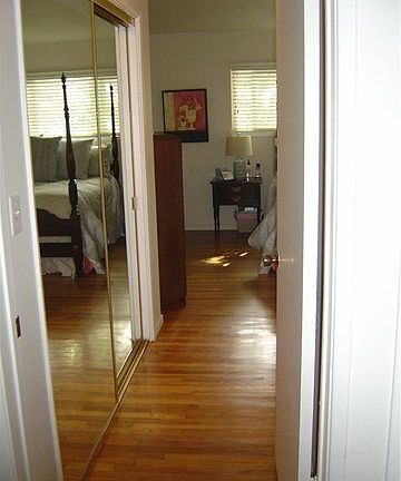 hallway leading to Master Bedroom & Bath & washer/dryer connection