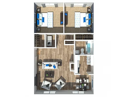 Floor plan 2 Bedroom 850