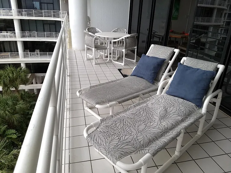 large balcony overlooking beach views