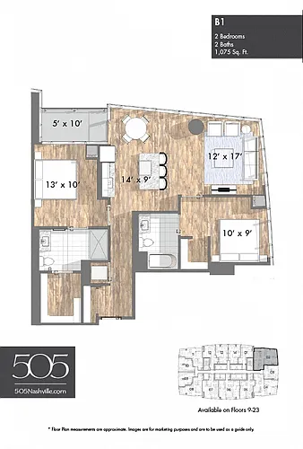 Floor plan 505 Two Bedroom Stack 02