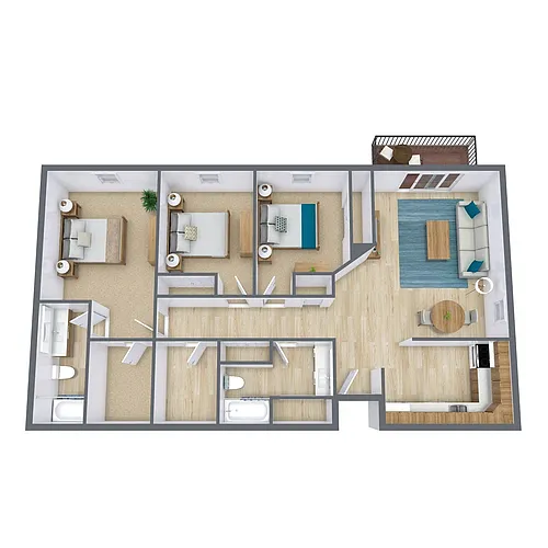 Floor plan Three Bedroom 32A