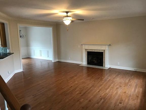 Living Rm with Hardwood floors and gas fire place