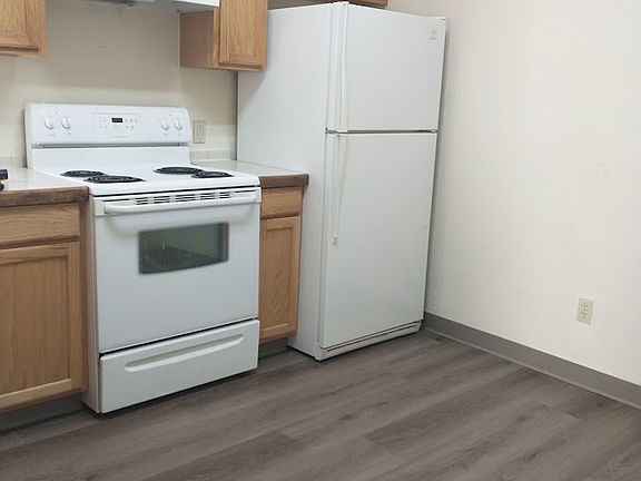 Kitchen with new hardwood flooring