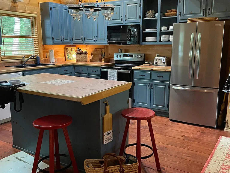 kitchen with treetop views