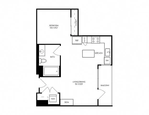Floor plan 1X1 - G1-L