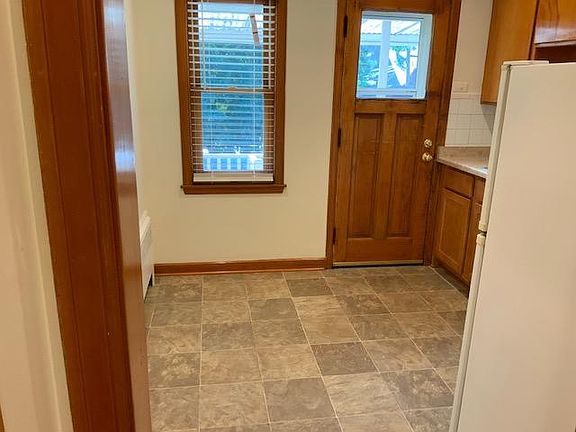 Kitchen view from hallyway to back door