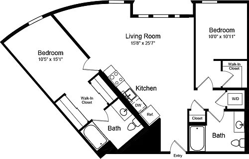 Floor plan 2 Bedroom B