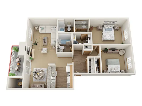 Floor plan 2x2 Non Renovated