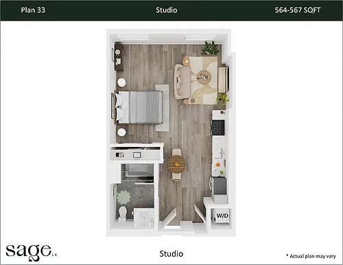 Floor plan Studio Plan 33