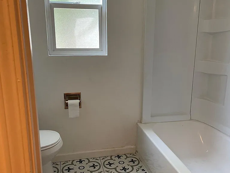 new bathroom with designer tile