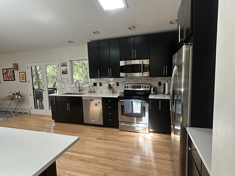 Main Level Open Living, Dining, Kitchen