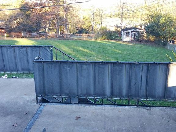 back deck overlooking back yard